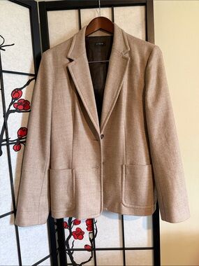 J. Crew Women's Beige Cotton-Blend Blazer